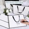 2 Pack Metallic Paper Gift Bag with Handles and Tissue Paper 11.8 x 10 x 4'' Thank You Favor Bag for Wedding Bridesmaid Graduation Groomsmen 5 Senses Birthday Gifts(White, Black)